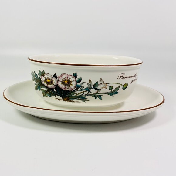 Villeroy & Boch Botanica Ranunculus Glacialis Oval Bowl with Attached Plate - Picture 4 of 7